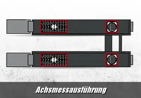 4-Säulen-Hebebühne in Achsmessausführung